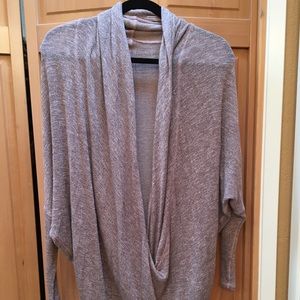 Free People Sweater Wrap Front, Mink, XS